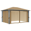 Stella Homewares Gazebo with Curtain 400x300 cm Taupe Aluminium