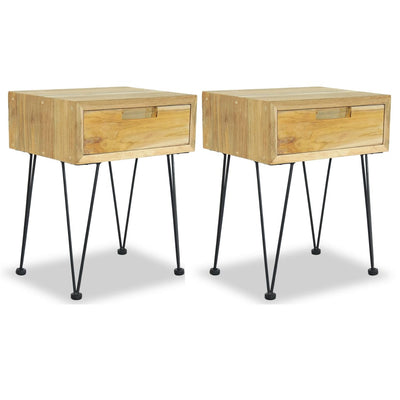 Stella Homewares Bedside Cabinets 2 pcs 40x30x50 cm Solid Teak