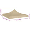 Stella Homewares Party Tent Roof 2x2 m Beige 270 g/m²