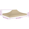 Stella Homewares Party Tent Roof 4.5x3 m Beige 270 g/m²
