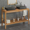 Stella Homewares Bathroom Vanity Cabinet Solid Wood Teak with Sinks Marble Black