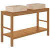 Stella Homewares Bathroom Vanity Cabinet Solid Wood Teak with Sinks Marble Cream