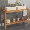 Stella Homewares Bathroom Vanity Cabinet Solid Wood Teak with Sinks Marble Cream