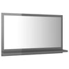 Stella Homewares Bathroom Mirror High Gloss Grey 60x10.5x37 cm Engineered Wood
