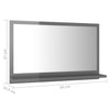 Stella Homewares Bathroom Mirror High Gloss Grey 60x10.5x37 cm Engineered Wood