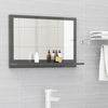 Stella Homewares Bathroom Mirror High Gloss Grey 60x10.5x37 cm Engineered Wood