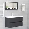 Stella Homewares Bathroom Mirror Grey 80x10.5x37 cm Engineered Wood