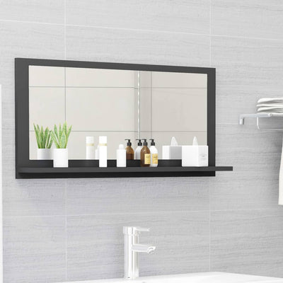Stella Homewares Bathroom Mirror Grey 80x10.5x37 cm Engineered Wood