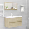 Stella Homewares Bathroom Mirror Sonoma Oak 80x10.5x37 cm Engineered Wood