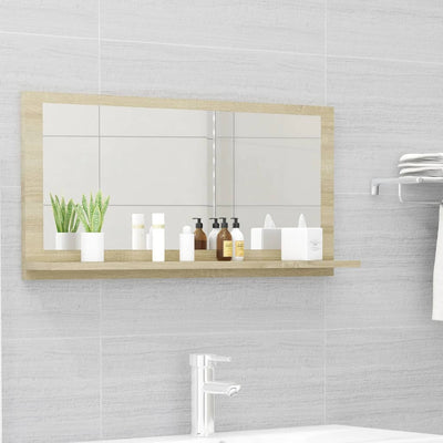 Stella Homewares Bathroom Mirror Sonoma Oak 80x10.5x37 cm Engineered Wood