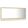 Stella Homewares Bathroom Mirror White and Sonoma Oak 80x10.5x37 cm Engineered Wood