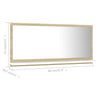 Stella Homewares Bathroom Mirror White and Sonoma Oak 80x10.5x37 cm Engineered Wood