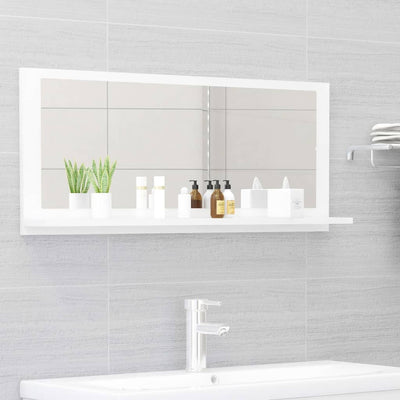 Stella Homewares Bathroom Mirror High Gloss White 90x10.5x37 cm Engineered Wood
