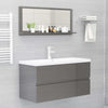 Stella Homewares Bathroom Mirror High Gloss Grey 90x10.5x37 cm Engineered Wood