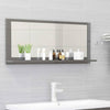 Stella Homewares Bathroom Mirror High Gloss Grey 90x10.5x37 cm Engineered Wood