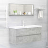 Stella Homewares Bathroom Mirror Concrete Grey 100x10.5x37 cm Engineered Wood