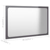 Stella Homewares Bathroom Mirror High Gloss Grey 60x1.5x37 cm Engineered Wood