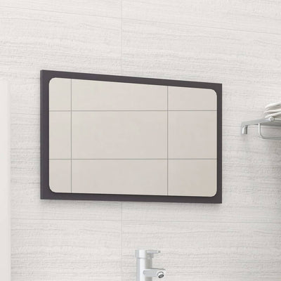 Stella Homewares Bathroom Mirror High Gloss Grey 60x1.5x37 cm Engineered Wood