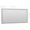 Stella Homewares Bathroom Mirror Concrete Grey 80x1.5x37 cm Engineered Wood