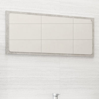 Stella Homewares Bathroom Mirror Concrete Grey 80x1.5x37 cm Engineered Wood