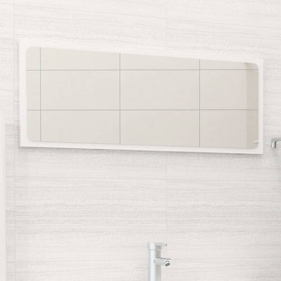 Stella Homewares Bathroom Mirror High Gloss White 90x1.5x37 cm Engineered Wood