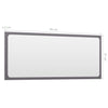 Stella Homewares Bathroom Mirror High Gloss Grey 90x1.5x37 cm Engineered Wood