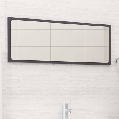Stella Homewares Bathroom Mirror High Gloss Grey 90x1.5x37 cm Engineered Wood