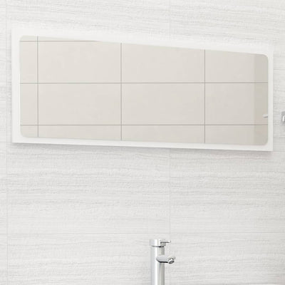 Stella Homewares Bathroom Mirror High Gloss White 100x1.5x37 cm Engineered Wood