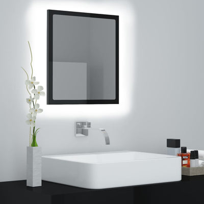 Stella Homewares LED Bathroom Mirror High Gloss Black 40x8.5x37 cm Acrylic