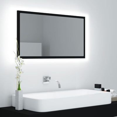 Stella Homewares LED Bathroom Mirror Black 80x8.5x37 cm Acrylic