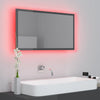 Stella Homewares LED Bathroom Mirror High Gloss Grey 80x8.5x37 cm Acrylic