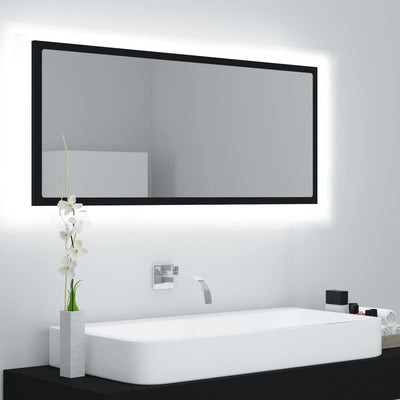 Stella Homewares LED Bathroom Mirror Black 100x8.5x37 cm Acrylic