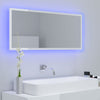 Stella Homewares LED Bathroom Mirror High Gloss White 100x8.5x37 cm Acrylic