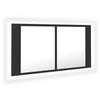 Stella Homewares LED Bathroom Mirror Cabinet Grey 90x12x45 cm Acrylic