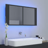 Stella Homewares LED Bathroom Mirror Cabinet Grey 90x12x45 cm Acrylic