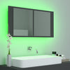 Stella Homewares LED Bathroom Mirror Cabinet Grey 90x12x45 cm Acrylic