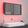 Stella Homewares LED Bathroom Mirror Cabinet Grey 90x12x45 cm Acrylic
