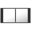Stella Homewares LED Bathroom Mirror Cabinet Grey 90x12x45 cm Acrylic