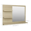 Stella Homewares Bathroom Mirror Sonoma Oak 60x10.5x45 cm Engineered Wood