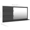 Stella Homewares Bathroom Mirror Grey 90x10.5x45 cm Engineered Wood