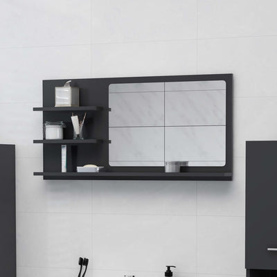 Stella Homewares Bathroom Mirror Grey 90x10.5x45 cm Engineered Wood