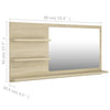 Stella Homewares Bathroom Mirror Sonoma Oak 90x10.5x45 cm Engineered Wood