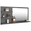 Stella Homewares Bathroom Mirror High Gloss Grey 90x10.5x45 cm Engineered Wood