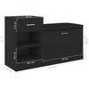 Stella Homewares Shoe Bench Black 94.5x31x57 cm Engineered Wood