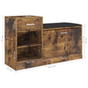 Stella Homewares Shoe Bench Smoked Oak 94.5x31x57 cm Engineered Wood