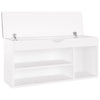 Stella Homewares Shoe Bench with Cushion White 104x30x49 cm Engineered Wood