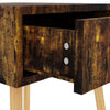 Stella Homewares Bedside Cabinet Smoked Oak 40x40x56 cm Engineered Wood
