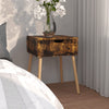 Stella Homewares Bedside Cabinet Smoked Oak 40x40x56 cm Engineered Wood