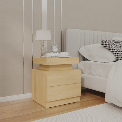 Stella Homewares Bedside Cabinet Sonoma Oak 45x35x52 cm Engineered Wood