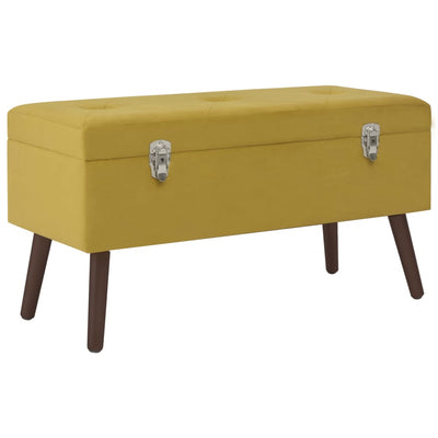 Stella Homewares Bench with Storage Compartment Mustard Yellow 80 cm Velvet